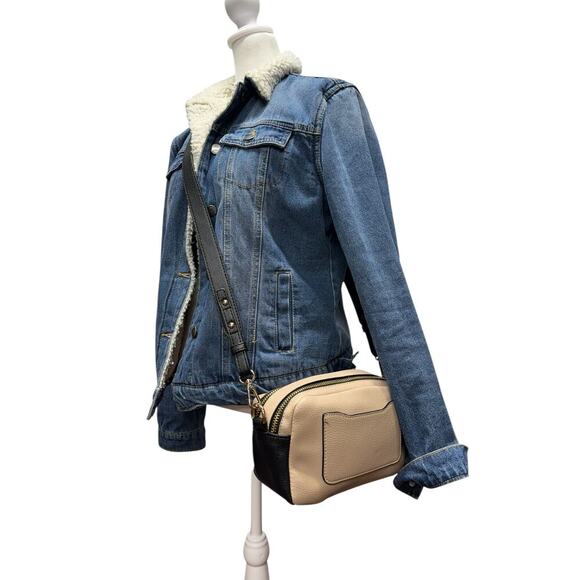 Urban Expressions Audrey Crossbody Bag Two Tone Bag Zip Closure Adjustable Strap - Picture 7 of 16